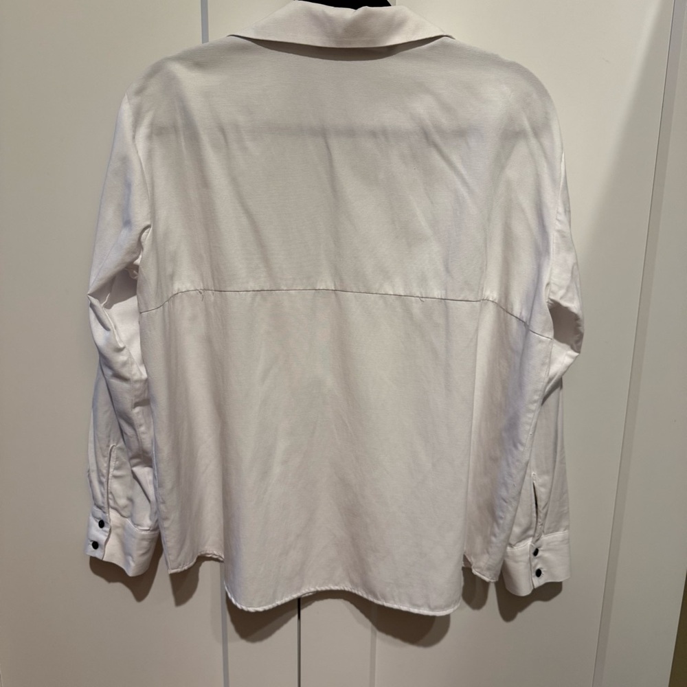 ZARA White Button-Up Poplin relaxed fit Shirt top M - Picture 10 of 10